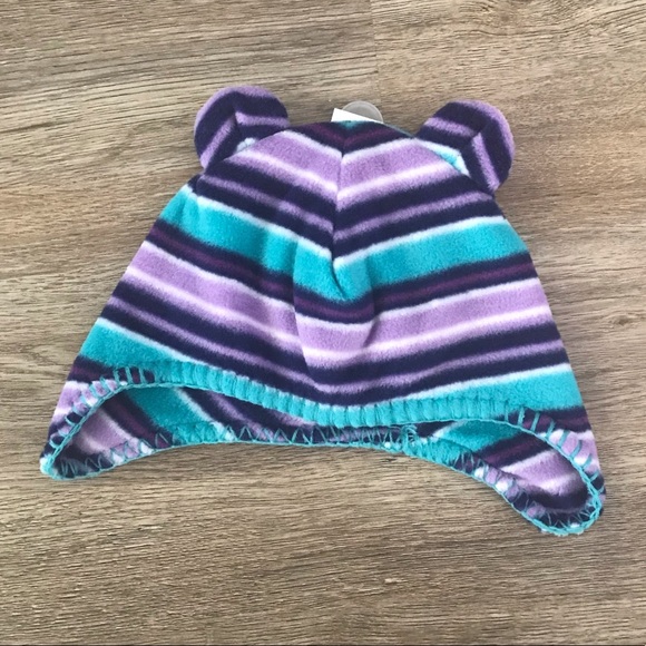 Old Navy 6-12 Month Old Bear Ears Blue, White, and Purple Hat - Picture 1 of 4